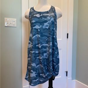Blue Camo Sleeveless Racerback Tank Dress w/ Pockets!! - Size M